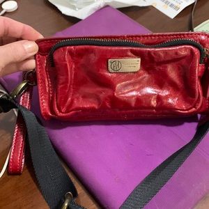 Leather waist bag with adjustable strap